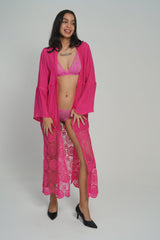 AXTZH Make Waves in Style with This Flirty Lingerie Swimwear Piece X2601-FUCHSIA-SNGB2