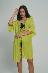 AXTZH Cutwork Tie-Up Beach Cover-Up SARONG X0630-MEADOW-SNGA2