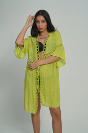 AXTZH Cutwork Tie-Up Beach Cover-Up SARONG X0630-MEADOW-SNGA2