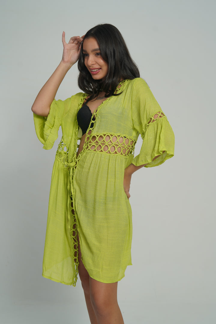 AXTZH Cutwork Tie-Up Beach Cover-Up SARONG X0630-MEADOW-SNGA2