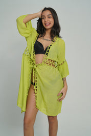 AXTZH Cutwork Tie-Up Beach Cover-Up SARONG X0630-MEADOW-SNGA2