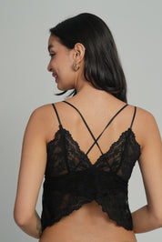 AXTZH Enchanted Veil Bralette-X5106-BLACK-CN124