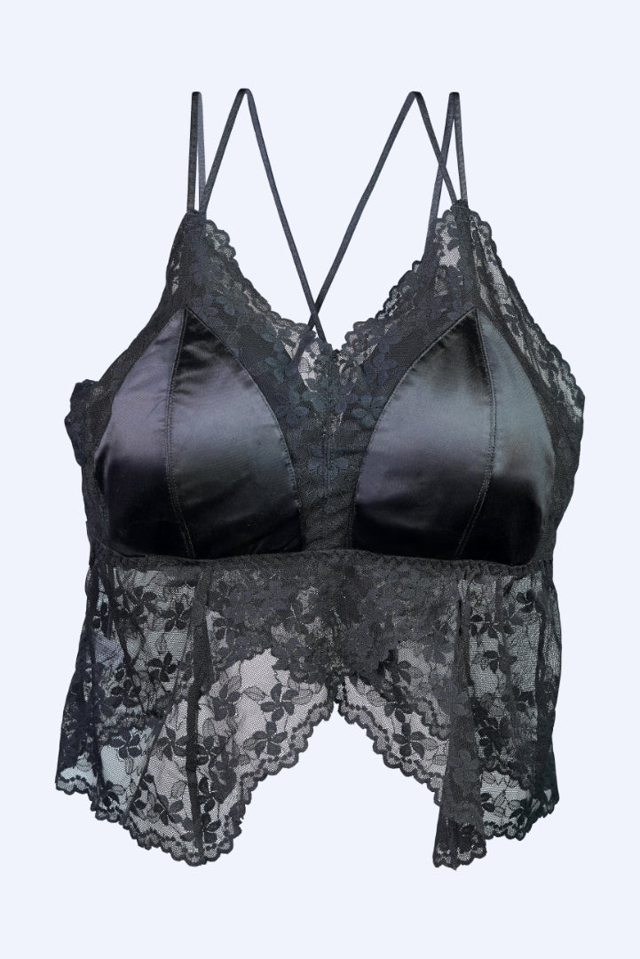 AXTZH Enchanted Veil Bralette-X5106-BLACK-CN124