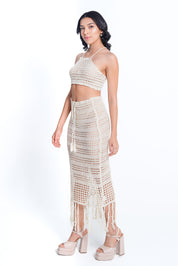 AXTZH Crochet-Inspired 2-Piece Beachwear Lingerie Set  X2534-IVORY-BW2PF