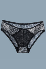 AXTZH Black Lace Sheer Panty PSET AP1962-FS-BLKLEO