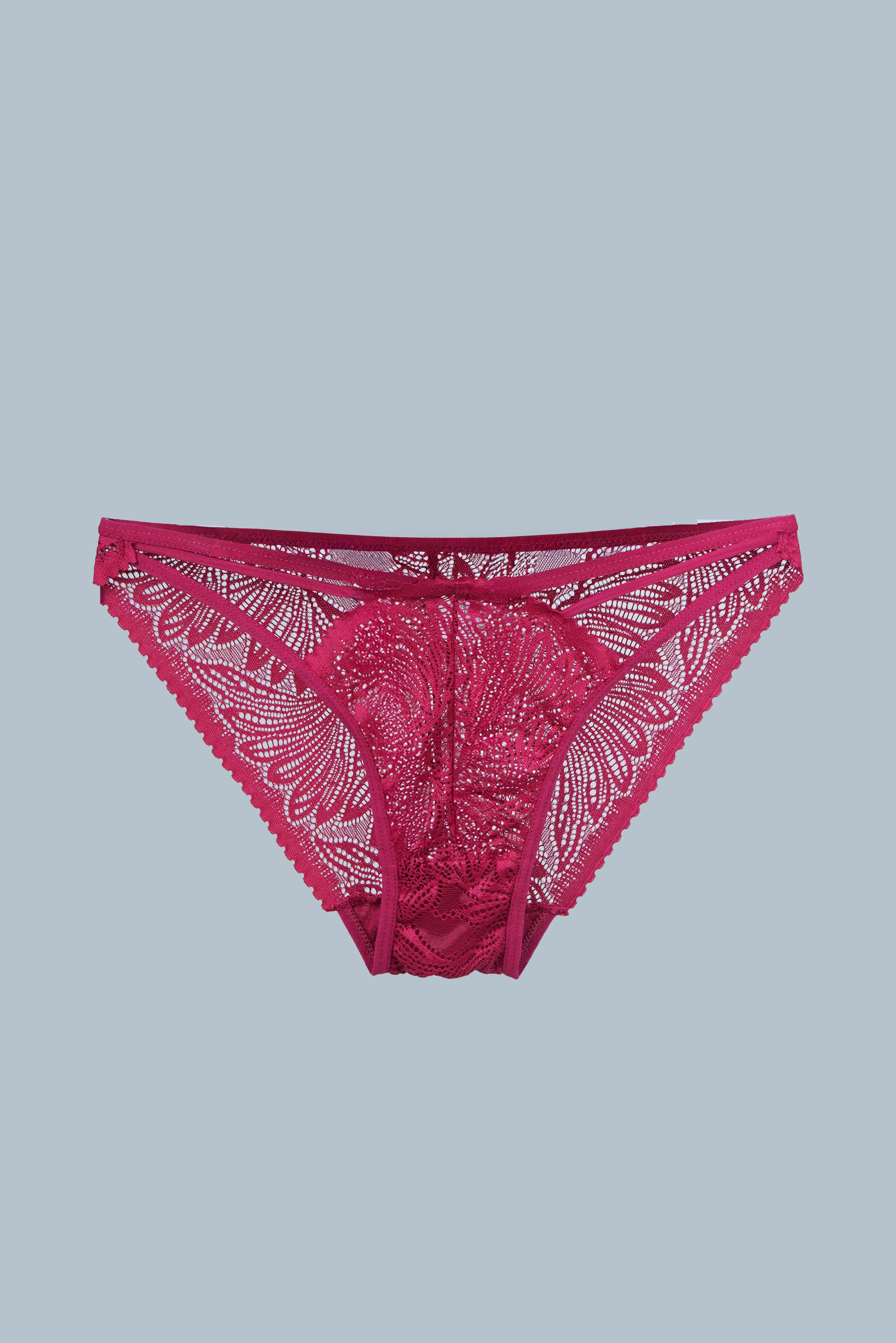 AXTZH One-piece lace panty designed for a flattering and stylish fit XPSET5015-SCARLET