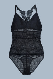 AXTZH One-piece lace panty designed for a flattering and stylish fit XPSET5015-BLACK
