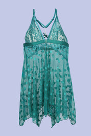 AXTZH One-piece sheer lace nightwear designed for elegance and comfort X8245-PINE-F1N