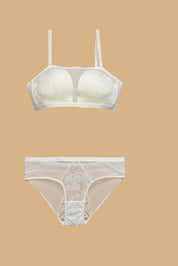 BELLAGIO Sheer Lace Padded Balconette BRA BB5064-WHITE-CN212