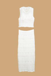 AXTZH 2-Piece Crochet BEACH WEAR X2435-WHITE-BW2PF