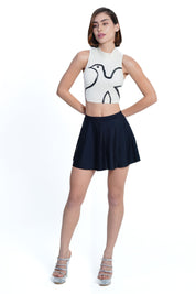 AXTZH Modern Curve Cut 2-Piece Swim Set X2357-IVORY-2PF