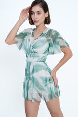 AXTZH Sheer One Piece Nightwear X8035-GRNPR-1PF