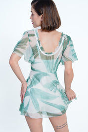 AXTZH Sheer One Piece Nightwear X8035-GRNPR-1PF