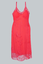 AXTZH Sheer Elegance Two-Piece Nightwear Set for Women X4254-CRIMSON-F11N