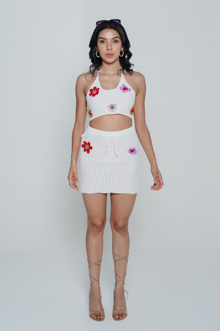 AXTZH Crochet Halter Crop & Skirt Beachwear Set X2919-WHIPR-BW2PF