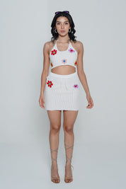 AXTZH Crochet Halter Crop & Skirt Beachwear Set X2919-WHIPR-BW2PF