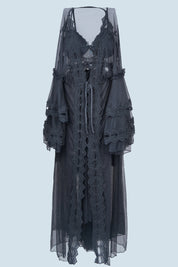 AXTZH Sheer Elegance Two-Piece Nightwear Set for Women X4025-BLACK-F22N