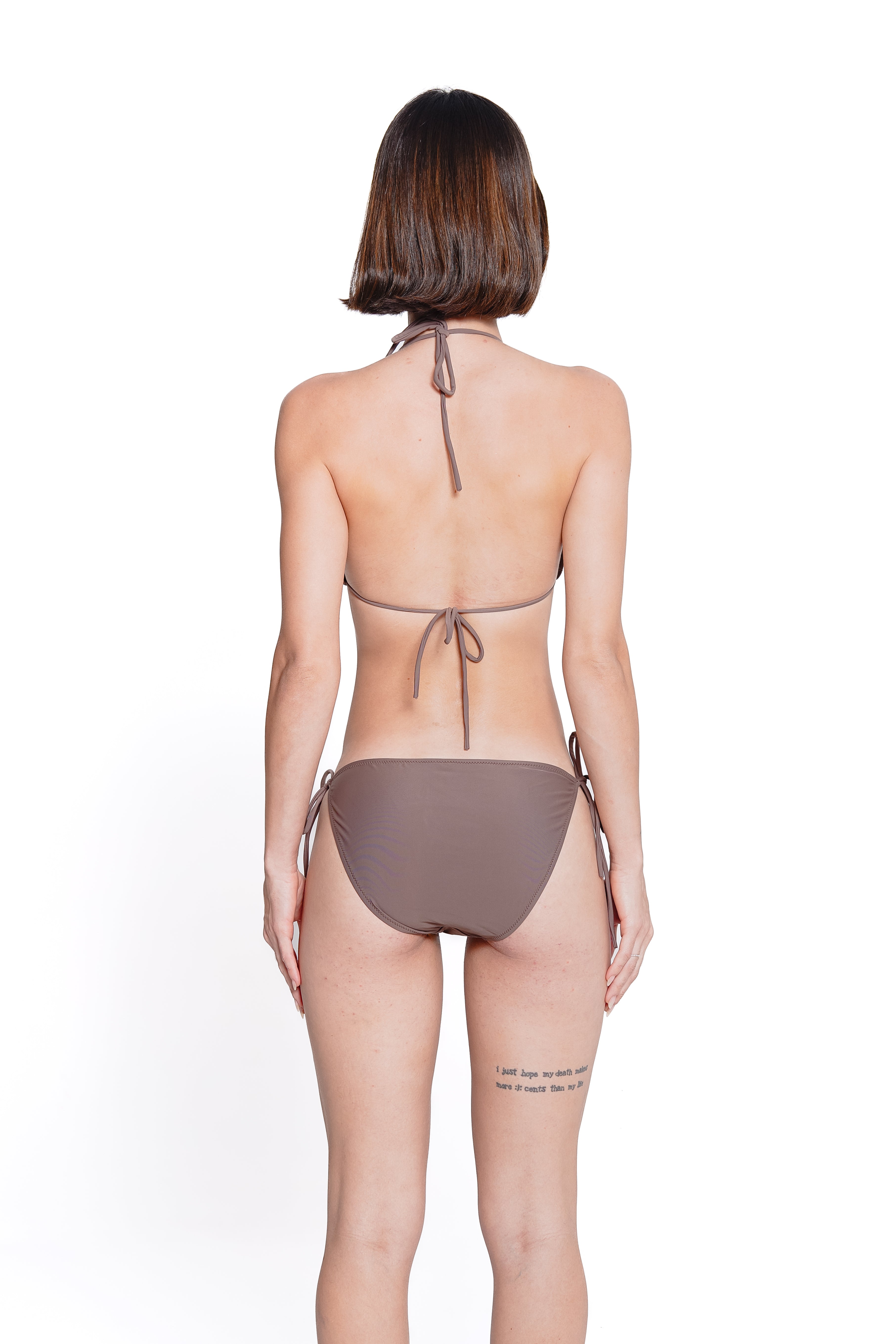 AXTZH Tie-Up Bikini SWIMWEAR Set 1100A-COFFEE-2PB