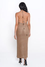 AXTZH choco Crochet Bridal Nightwear Dress X0047-CHOCO-SNGB1