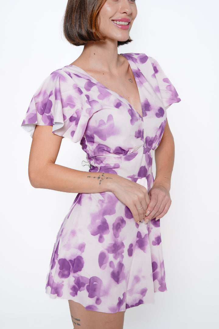 AXTZH Floral Print SWIM WEAR X8075-MUVPR-1PF