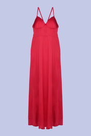 AXTZH Two-Piece Nightwear Set for Women with Elegant Robe and Inner Slip Dress X3009-CRIMSON-F22S