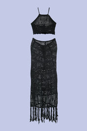 AXTZH Own the Shoreline with This Bold Two-Piece Beachwear Set X2534-BLACK-BW2PF