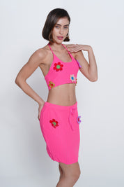 AXTZH Crochet Halter Crop & Skirt Beachwear Set X2919-NPNPR-BW2PF