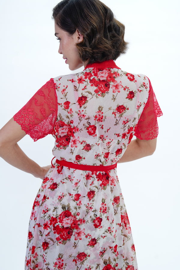 AXTZH ROMANTIC TWO-PIECE BRIDAL NIGHTWEAR X0987-REDPR-F11N