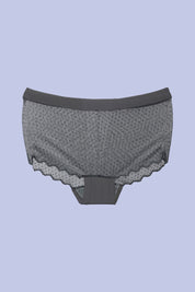 AXTZH Women’s Sexy Mid-Rise Brief with Soft Fabric and Delicate Scalloped Edges XPTYFNE6524IO-GRAPHITE