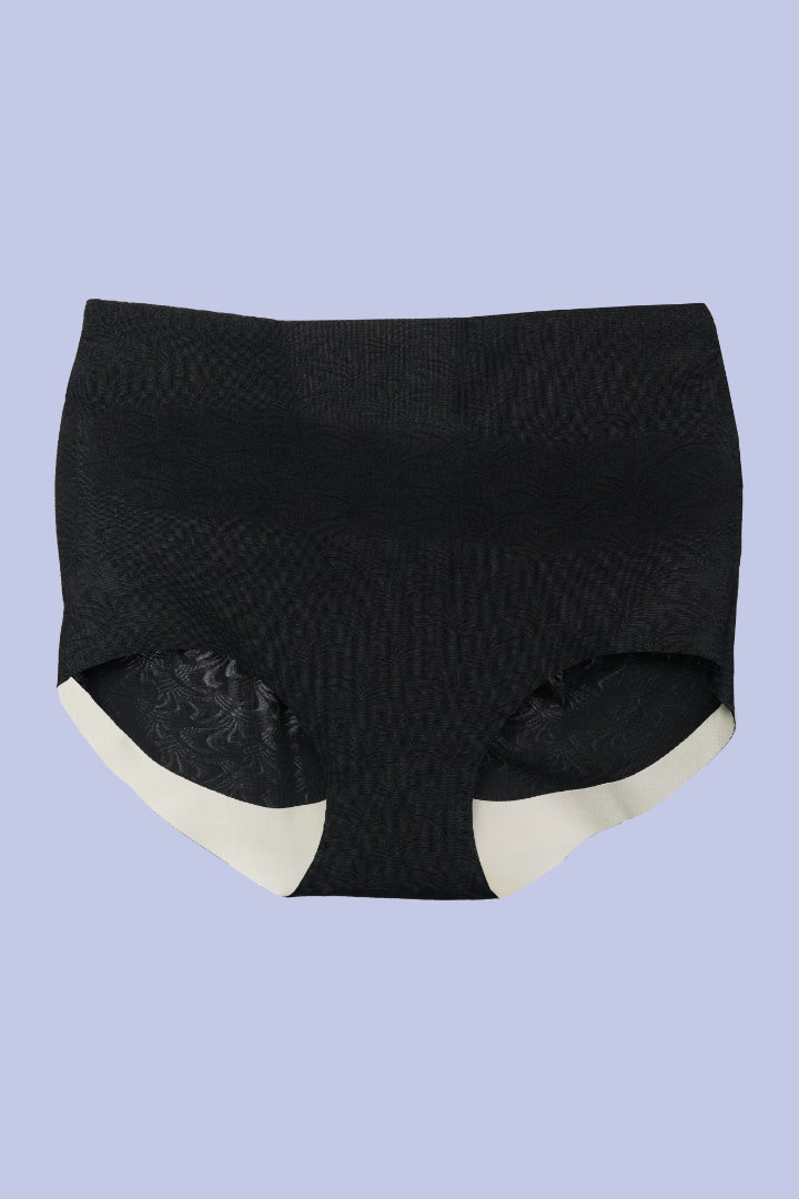 AXTZH Seamless Body-Hugging Women’s Brief with Delicate Front Accent XPTYSNETHW2262IJ-BLACK