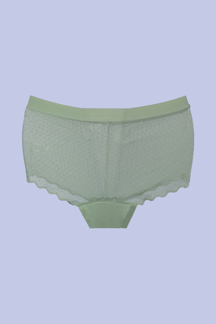AXTZH Women’s Sexy Mid-Rise Brief with Soft Fabric and Delicate Scalloped Edges XPTYFNE6524IO-TGREEN