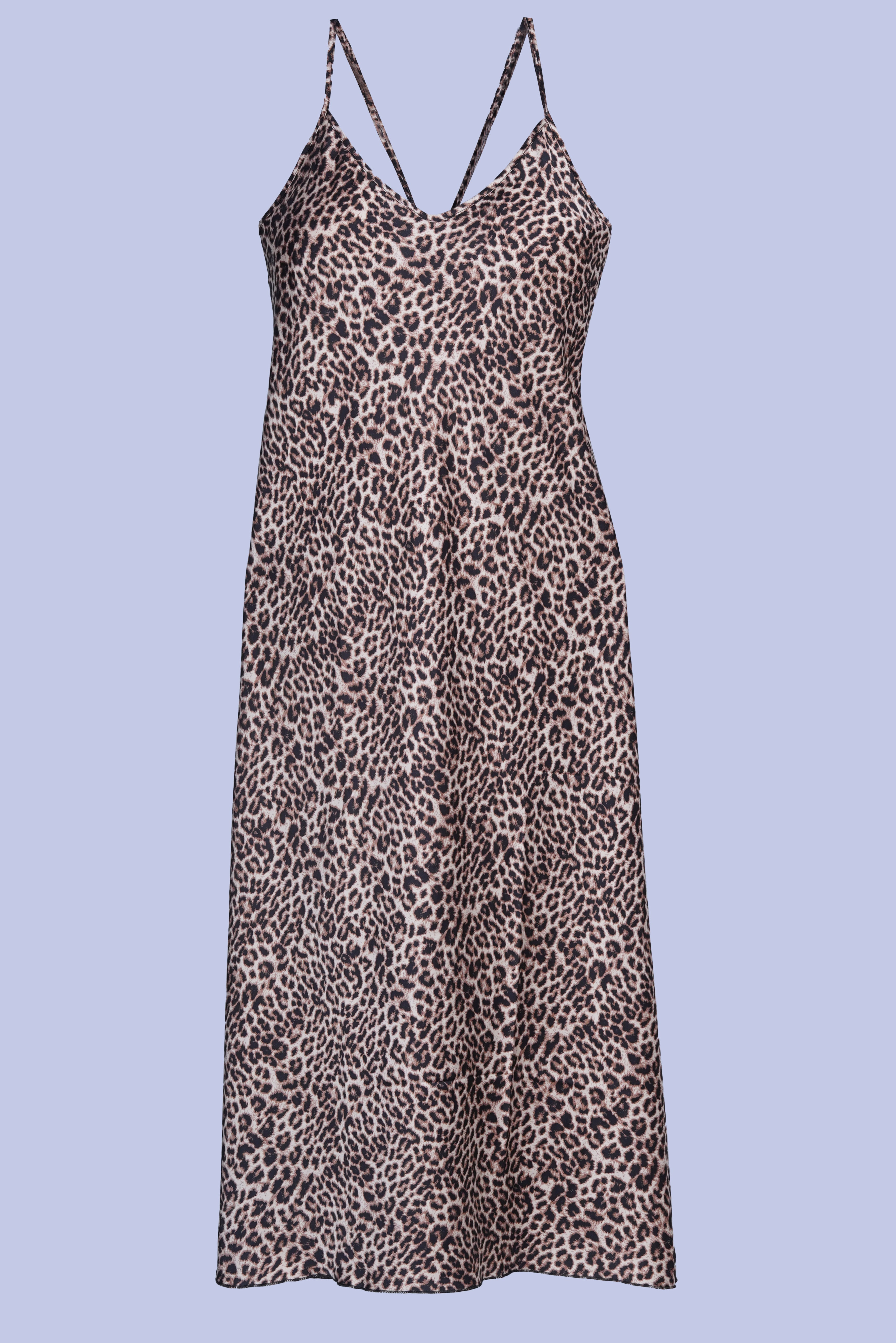 AXTZH  Elegant Two-Piece Women’s Nightwear Set with Flowing Robe and Matching Slip X2128-LEOPR-F12S