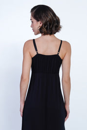 AXTZH 2-Piece Nightwear Set – Black Slip with Leopard Print Robe X0289-BLKLEO-F22MO