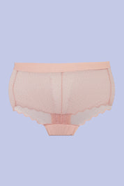AXTZH Women’s Sexy Mid-Rise Brief with Soft Fabric and Delicate Scalloped Edges XPTYFNE6524IO-PEACH