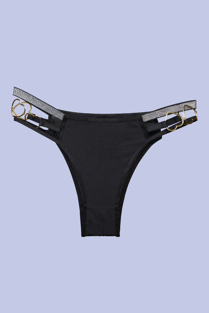 AXTZH Stylish and Sexy Women’s Thong with Multi-Strap Sides for a Bold Look XTHGFBAL8003IO-BLACK