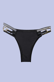 AXTZH Stylish and Sexy Women’s Thong with Multi-Strap Sides for a Bold Look XTHGFBAL8003IO-BLACK