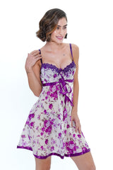 AXTZH ROMANTIC TWO-PIECE BRIDAL NIGHTWEAR X0987-PURPR-F11N