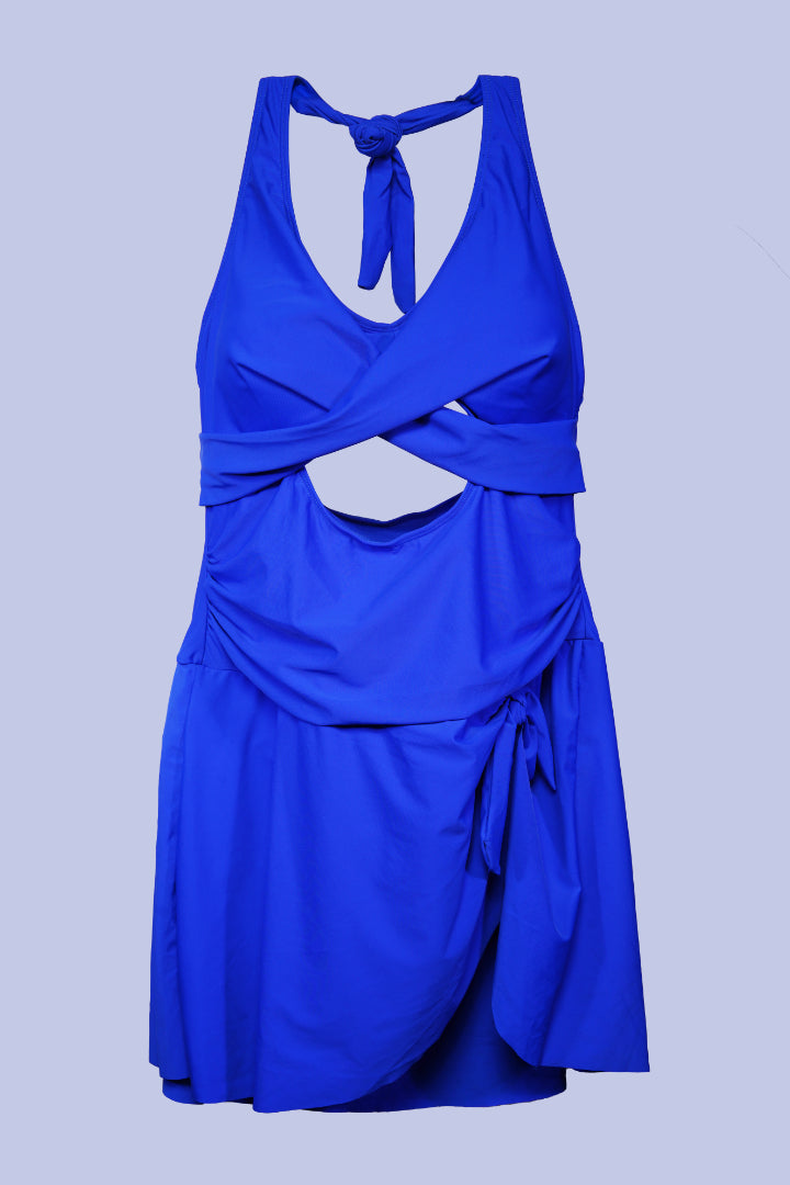 AXTZH Twist Cutout One-Piece Swimsuit X2501-RBLUE-1PF