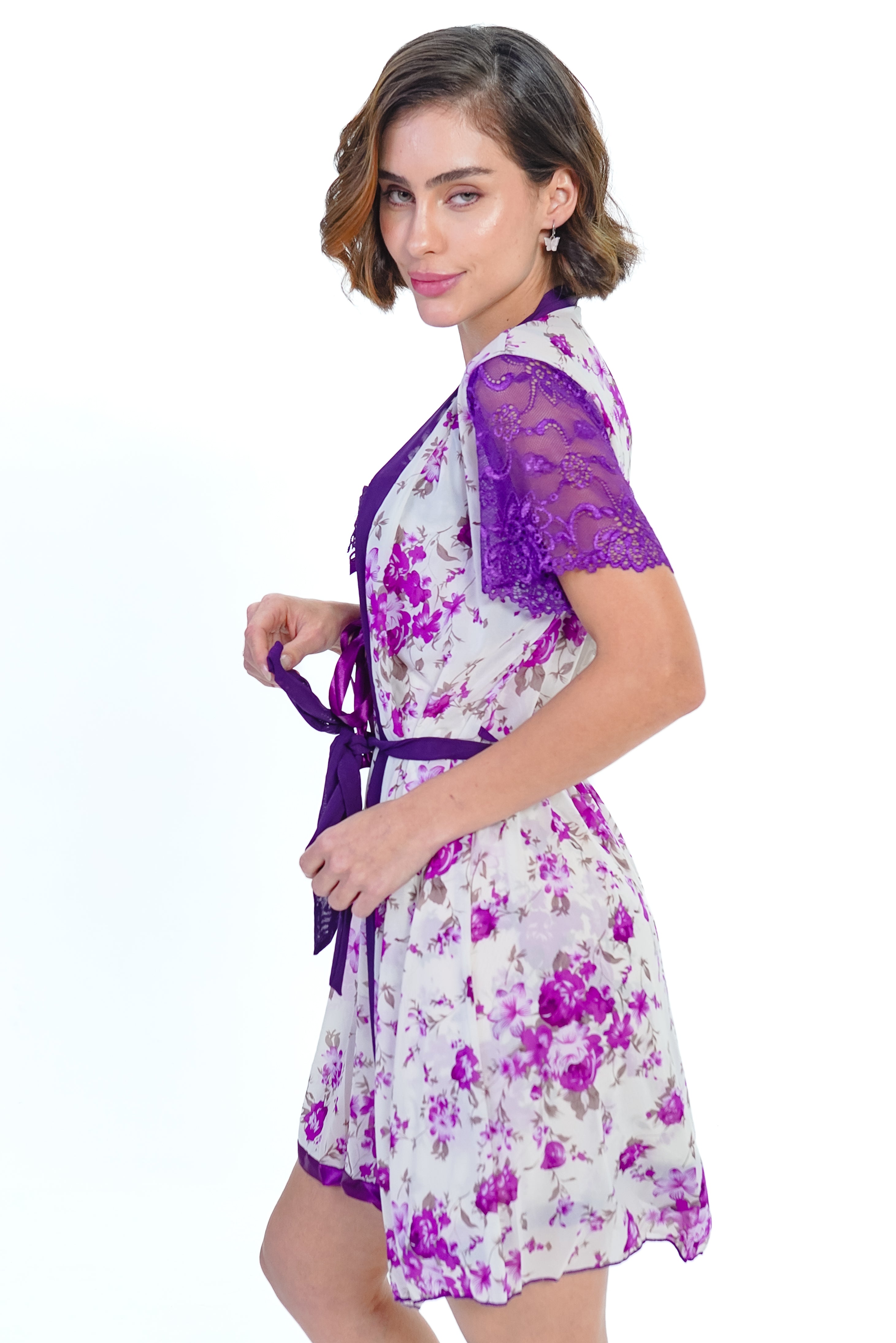 AXTZH ROMANTIC TWO-PIECE BRIDAL NIGHTWEAR X0987-PURPR-F11N