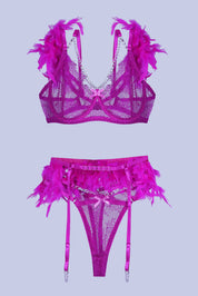 AXTZH Feather Me Not Bodysuit SBODYS0033-PINK-EIO