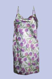 AXTZ One-Piece Sexy Satin NIGHTWEAR with All-Over Floral Print and Lightweight Comfort X0301-IVYPR-F1S