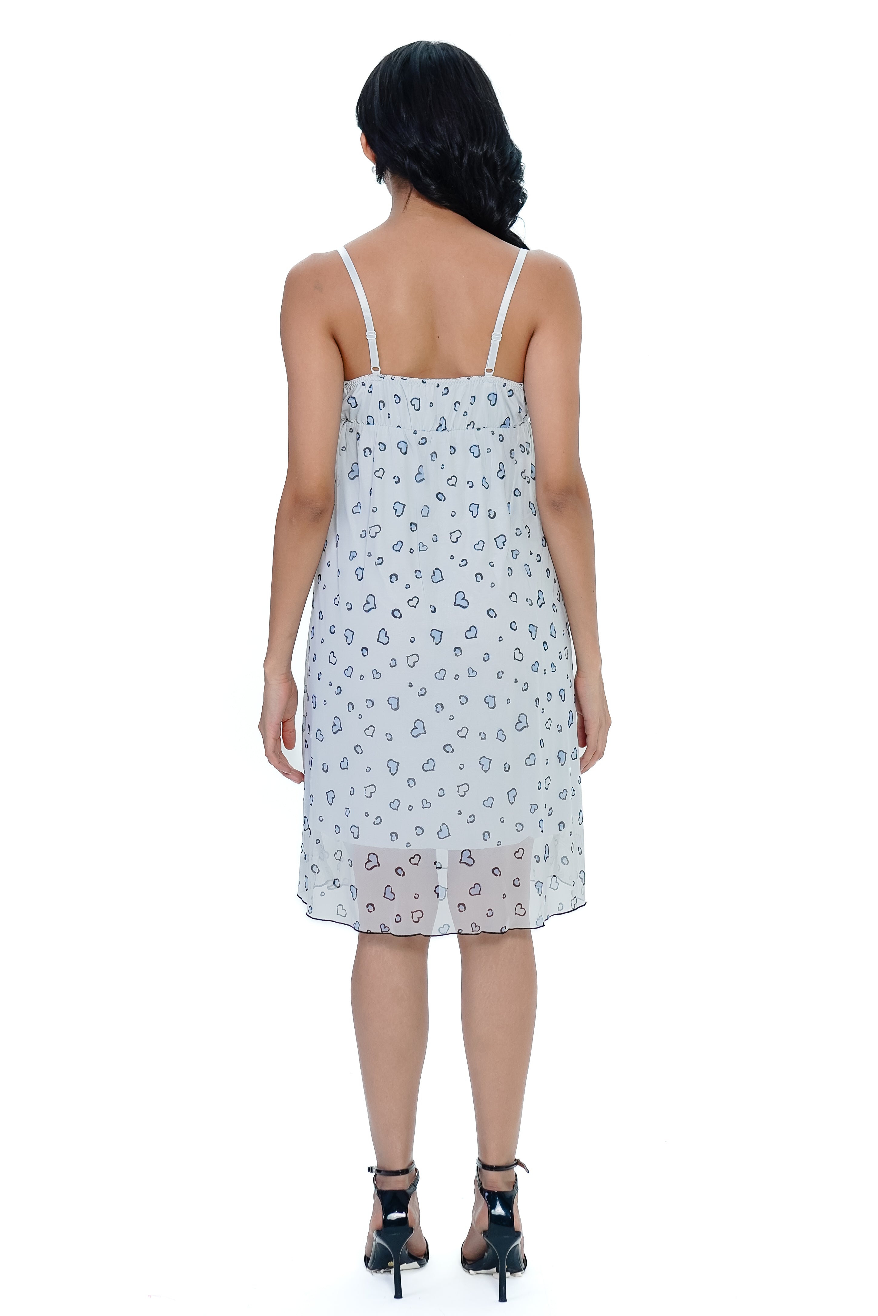 AXTZH 2-Piece Nightwear Set – White & Black Lace Detail X0285-ICEPR-F11N