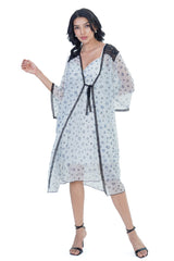 AXTZH 2-Piece Nightwear Set – White & Black Lace Detail X0285-ICEPR-F11N