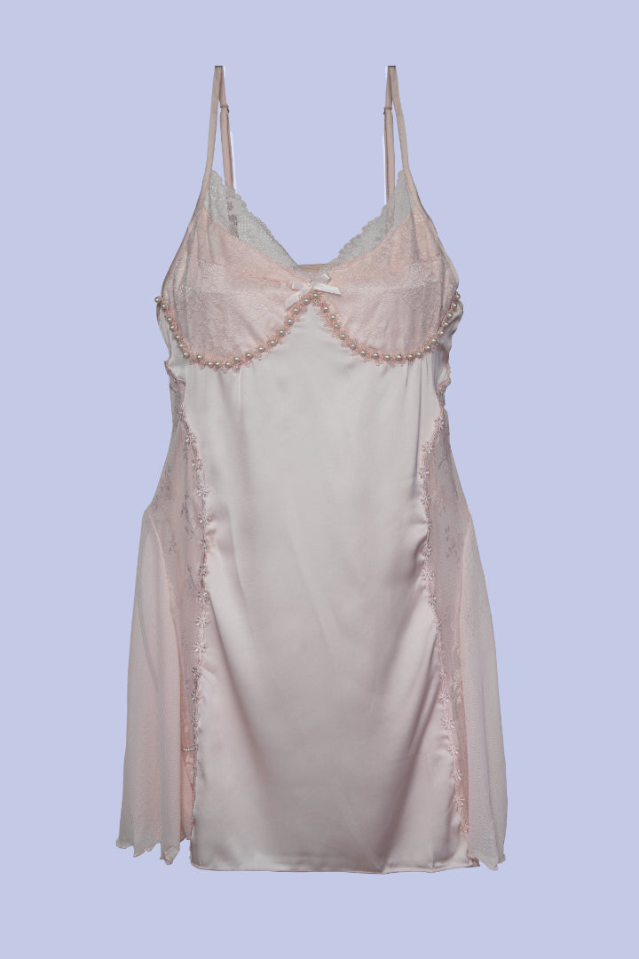 AXTZH Women’s Luxury Nightwear Set with Adjustable Robe and Soft Satin Inner Dress X0931-BLUSH-F11S