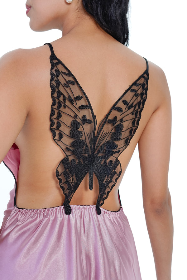 AXTZH BRIDAL SATIN NIGHTWEAR SLIP X0837-BLUSH-F1S