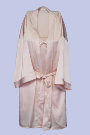 AXTZH Women’s Luxury Nightwear Set with Adjustable Robe and Soft Satin Inner Dress X0931-BLUSH-F11S