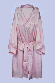 AXTZH Women’s Luxurious Nightwear Set with Soft Satin Dress and Relaxed Fit Robe X0015-BLUSH-F11S