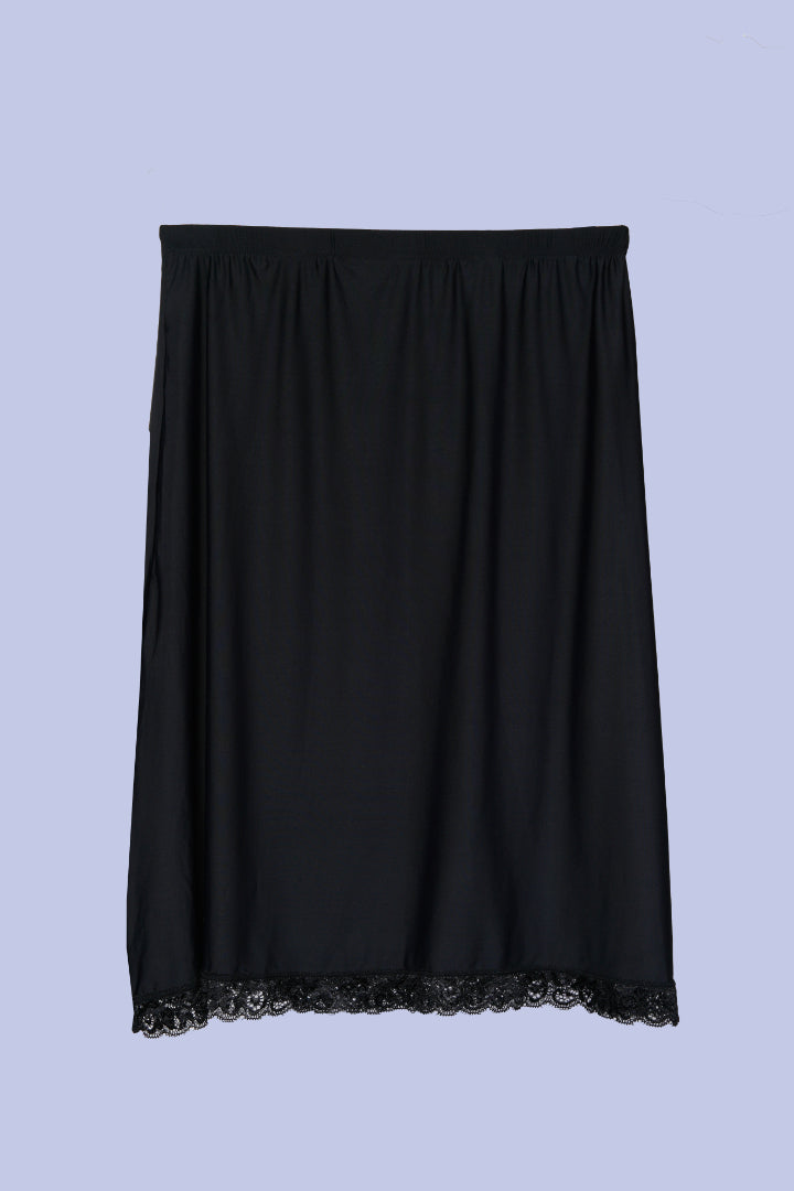 AXTZH Innerwear Piece with Refined Hem Lace and Comfortable Everyday Fit X5014-BLACK-SKP1