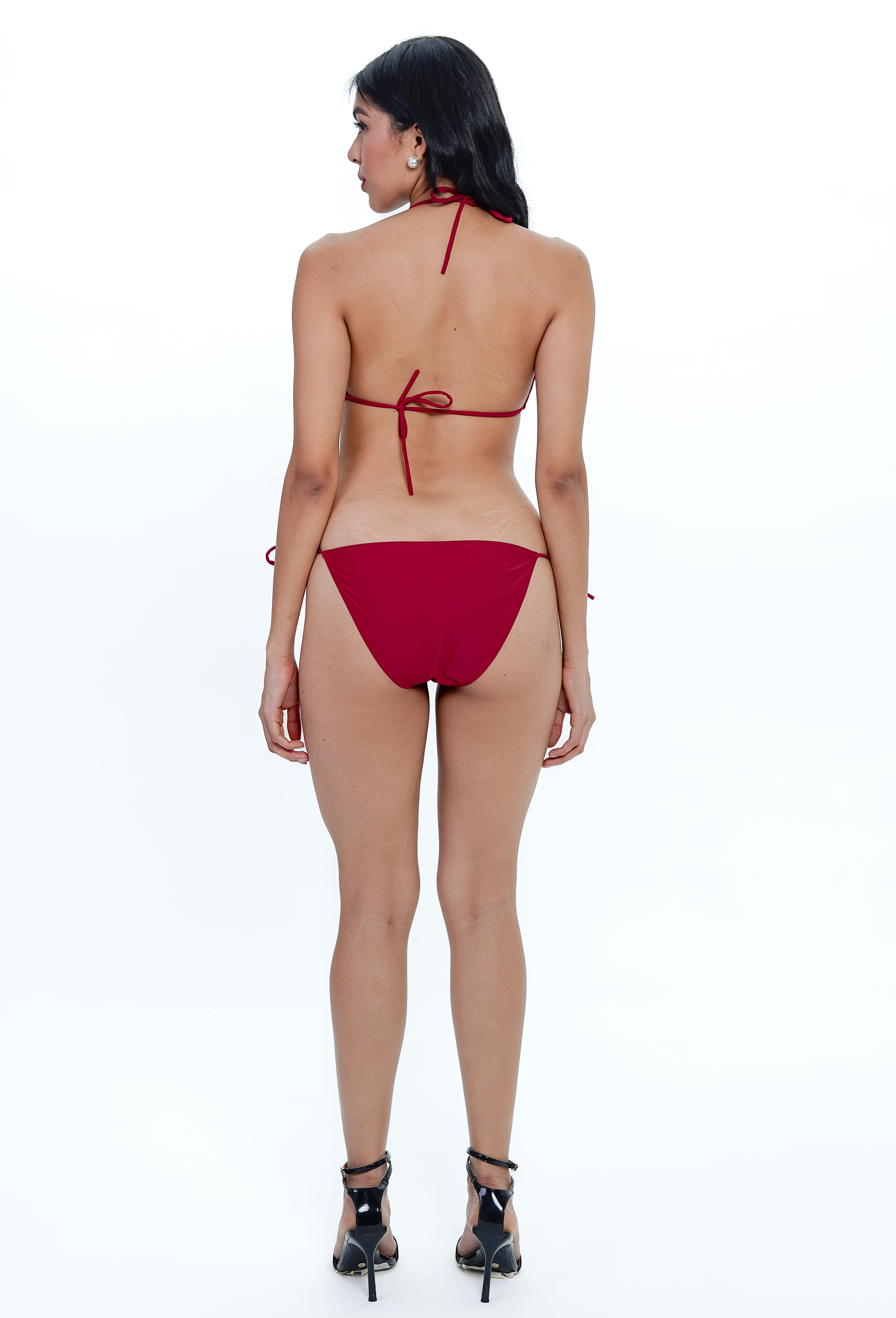 AXTZH Tie-Up Bikini SWIMWEAR Set-SCARLET-2PB