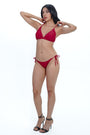 AXTZH Tie-Up Bikini SWIMWEAR Set-SCARLET-2PB